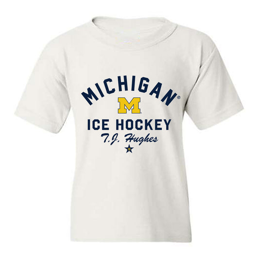 Michigan - NCAA Men's Ice Hockey : T.J. Hughes - Classic Shersey Youth T-Shirt-0