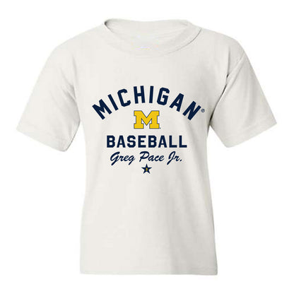 Michigan - NCAA Baseball : Greg Pace Jr. - Classic Shersey Youth T-Shirt-0