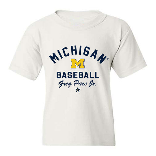 Michigan - NCAA Baseball : Greg Pace Jr. - Classic Shersey Youth T-Shirt-0