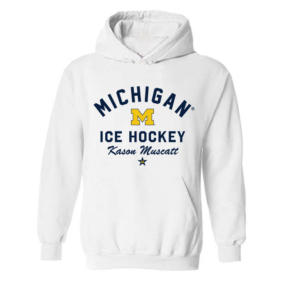 Michigan - NCAA Men's Ice Hockey : Kason Muscatt - Classic Shersey Hooded Sweatshirt-0