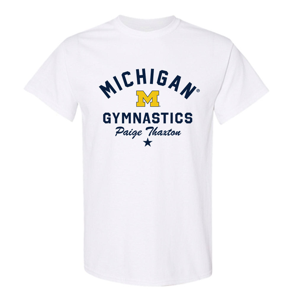 Michigan - NCAA Women's Gymnastics : Paige Thaxton - Classic Shersey T-Shirt-0