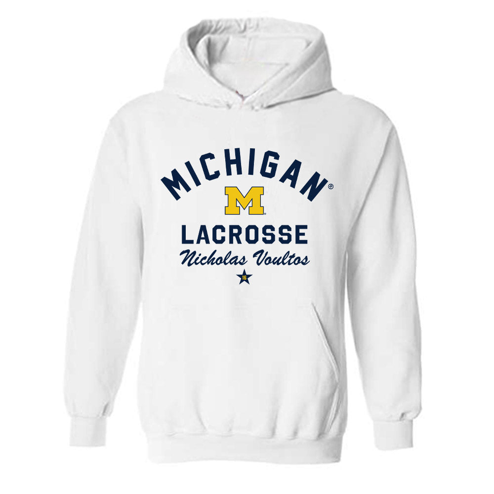 Michigan - NCAA Men's Lacrosse : Nicholas Voultos - Classic Shersey Hooded Sweatshirt-0