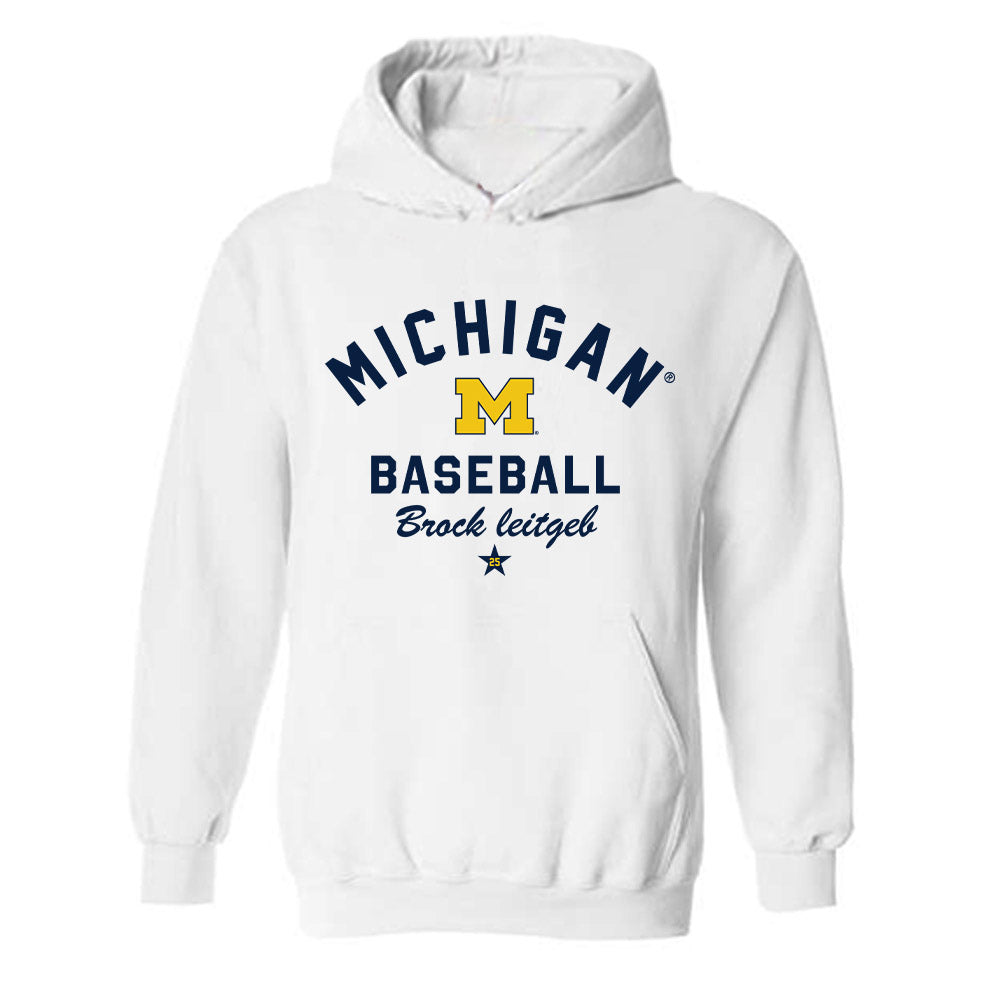 Michigan - NCAA Baseball : Brock leitgeb - Classic Shersey Hooded Sweatshirt-0