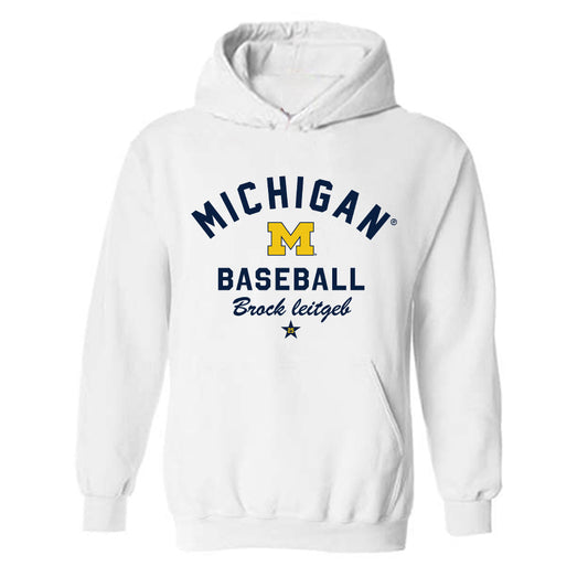 Michigan - NCAA Baseball : Brock leitgeb - Classic Shersey Hooded Sweatshirt-0