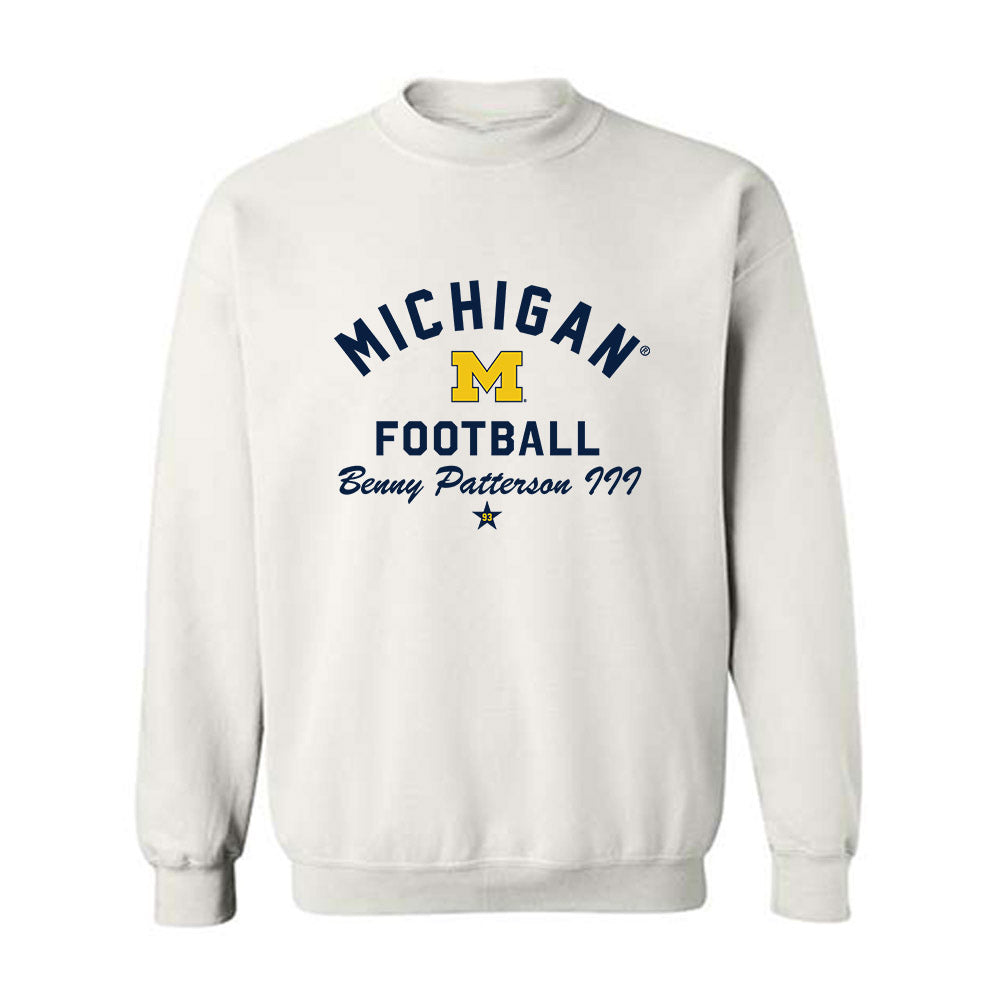 Michigan - NCAA Football : Benny Patterson III - Classic Shersey Crewneck Sweatshirt-0