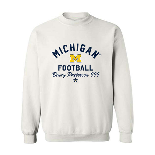 Michigan - NCAA Football : Benny Patterson III - Classic Shersey Crewneck Sweatshirt-0