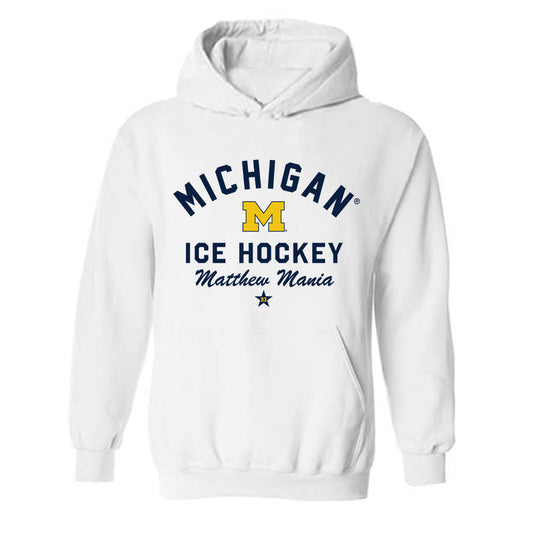 Michigan - NCAA Men's Ice Hockey : Matthew Mania - Classic Shersey Hooded Sweatshirt-0