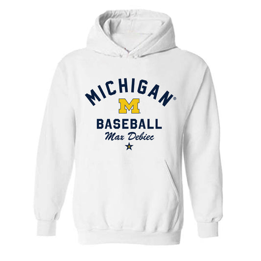 Michigan - NCAA Baseball : Max Debiec - Classic Shersey Hooded Sweatshirt-0