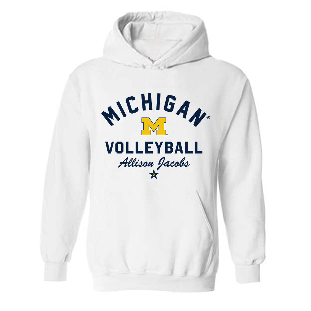 Michigan - NCAA Women's Volleyball : Allison Jacobs - Classic Shersey Hooded Sweatshirt-0