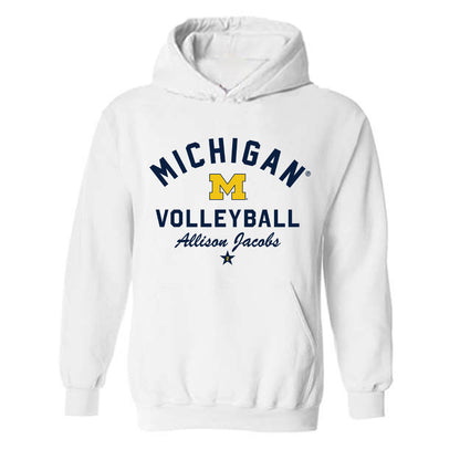 Michigan - NCAA Women's Volleyball : Allison Jacobs - Classic Shersey Hooded Sweatshirt-0