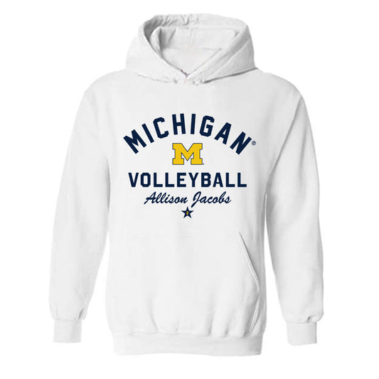 Michigan - NCAA Women's Volleyball : Allison Jacobs - Classic Shersey Hooded Sweatshirt-0