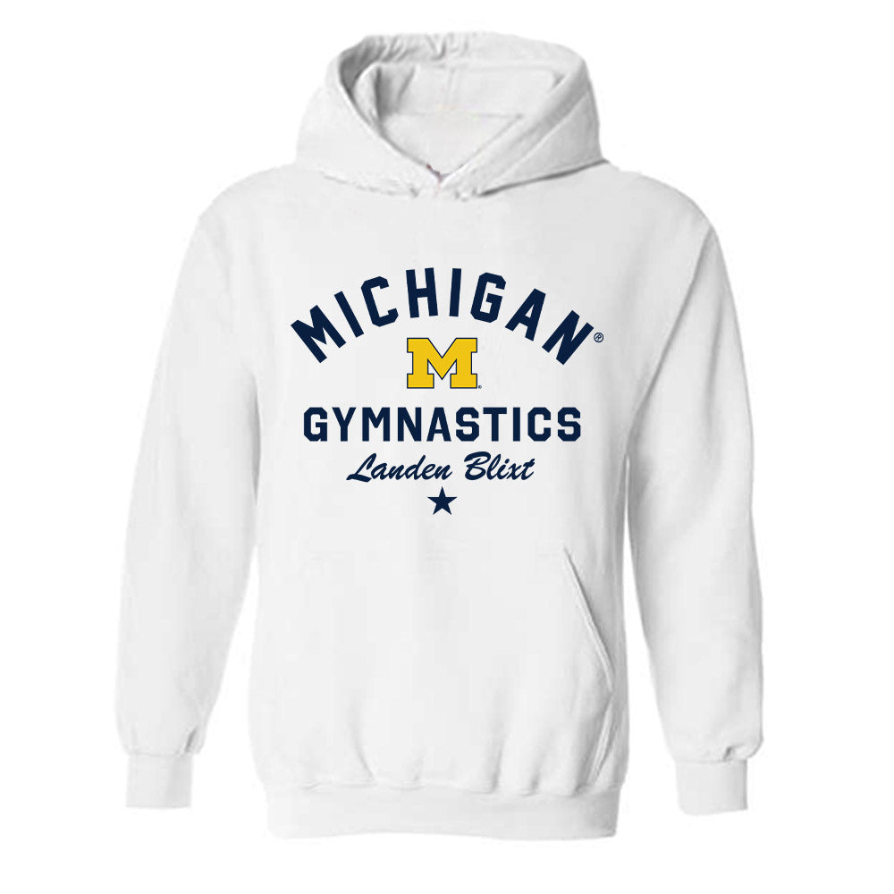 Michigan - NCAA Men's Gymnastics : Landen Blixt - Classic Shersey Hooded Sweatshirt-0