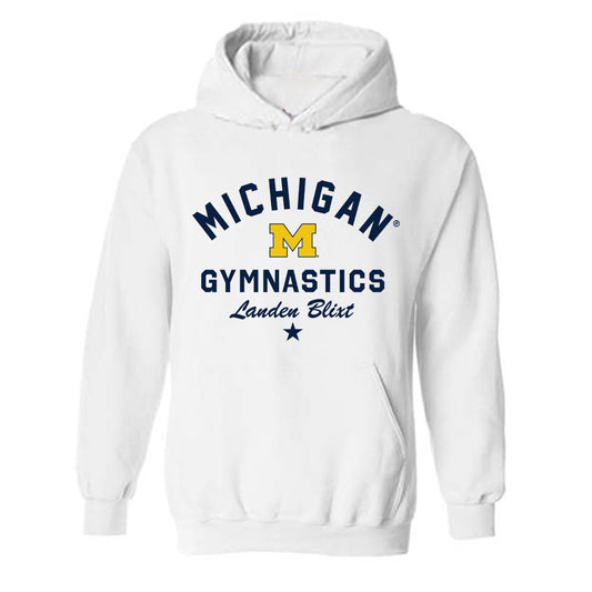 Michigan - NCAA Men's Gymnastics : Landen Blixt - Classic Shersey Hooded Sweatshirt-0