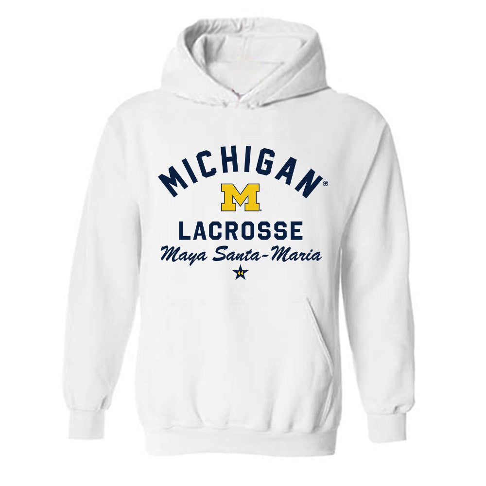 Michigan - NCAA Women's Lacrosse : Maya Santa-Maria - Classic Shersey Hooded Sweatshirt-0