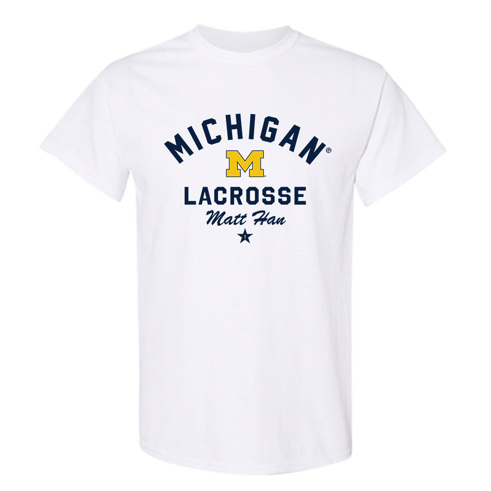 Michigan - NCAA Men's Lacrosse : Matt Han - Classic Shersey T-Shirt-0