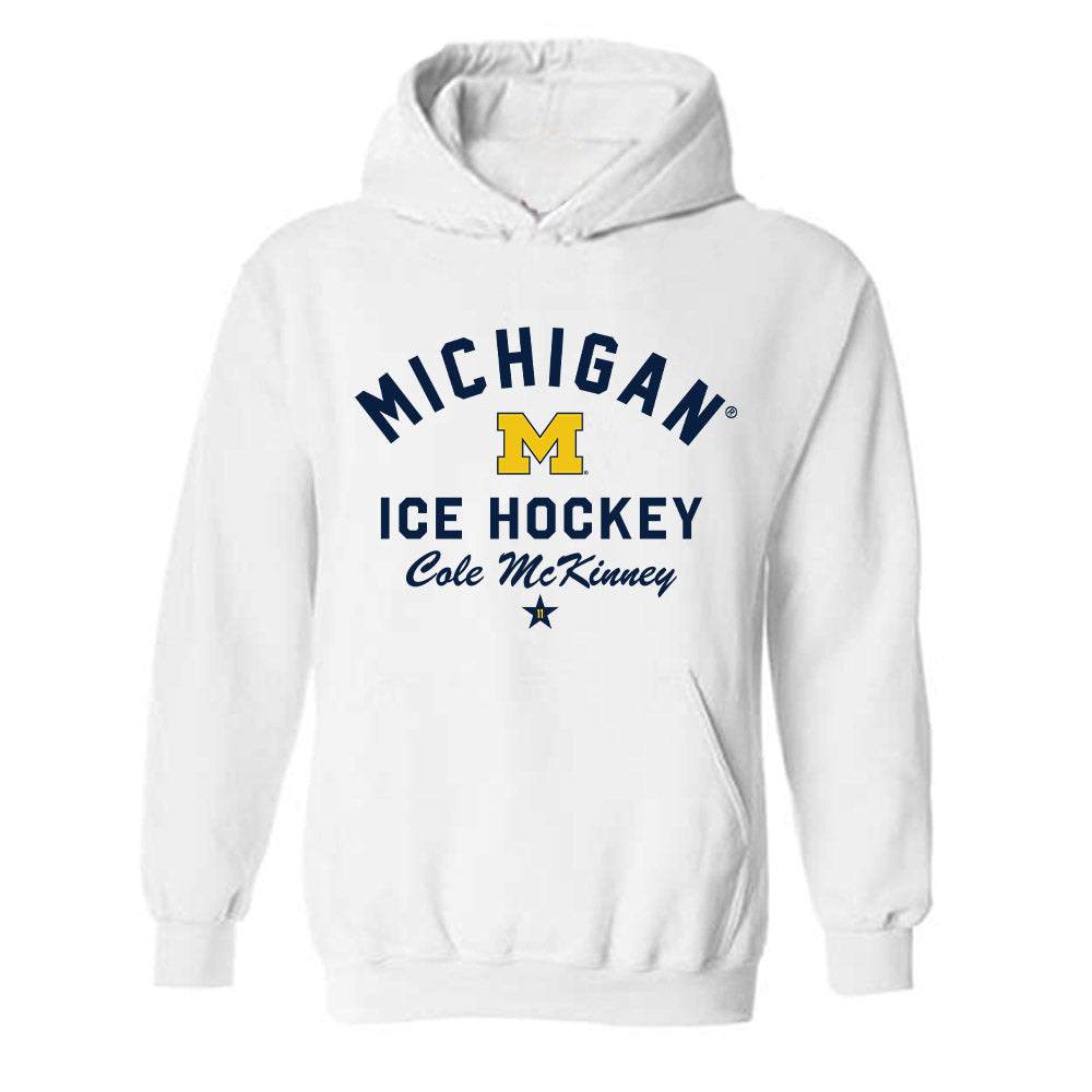 Michigan - NCAA Men's Ice Hockey : Cole McKinney - Classic Shersey Hooded Sweatshirt-0