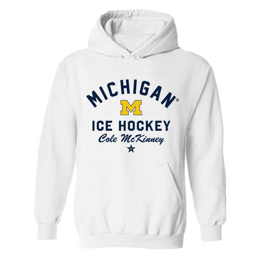 Michigan - NCAA Men's Ice Hockey : Cole McKinney - Classic Shersey Hooded Sweatshirt-0