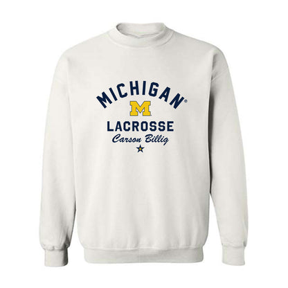 Michigan - NCAA Men's Lacrosse : Carson Billig - Classic Shersey Crewneck Sweatshirt-0
