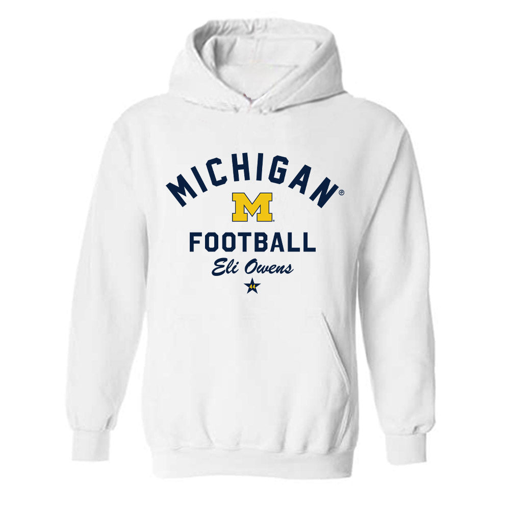 Michigan - NCAA Football : Eli Owens - Classic Shersey Hooded Sweatshirt-0