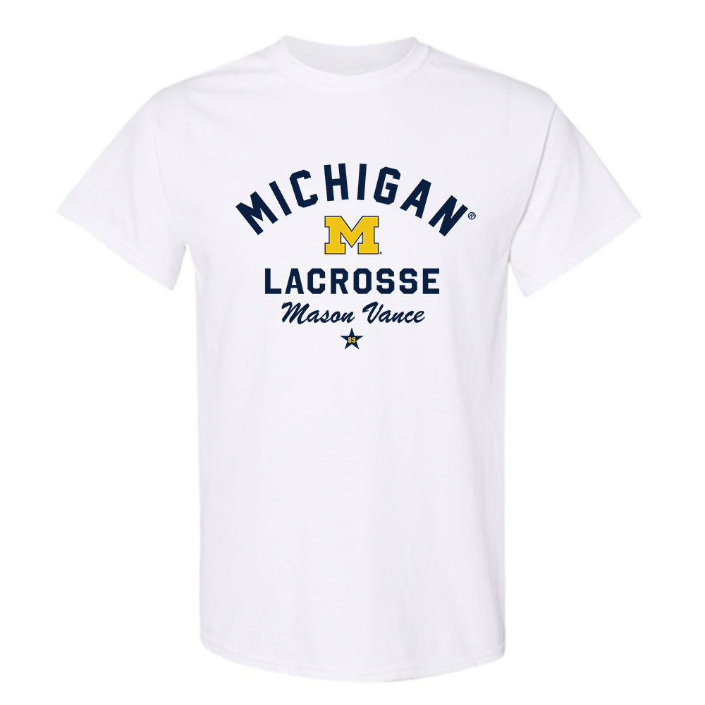 Michigan - NCAA Men's Lacrosse : Mason Vance - Classic Shersey T-Shirt-0