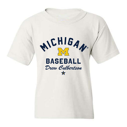 Michigan - NCAA Baseball : Drew Culbertson - Classic Shersey Youth T-Shirt-0