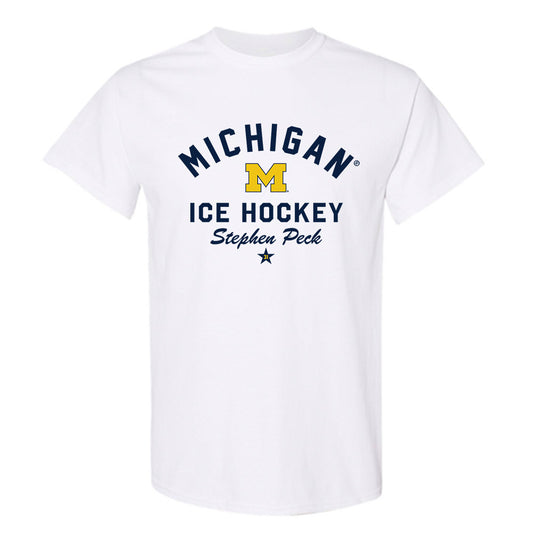 Michigan - NCAA Men's Ice Hockey : Stephen Peck - Classic Shersey T-Shirt-0
