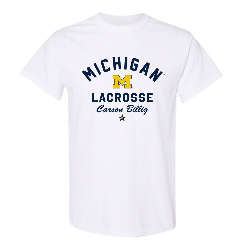 Michigan - NCAA Men's Lacrosse : Carson Billig - Classic Shersey T-Shirt-0