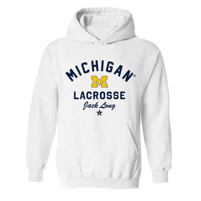 Michigan - NCAA Men's Lacrosse : Jack Long - Classic Shersey Hooded Sweatshirt-0
