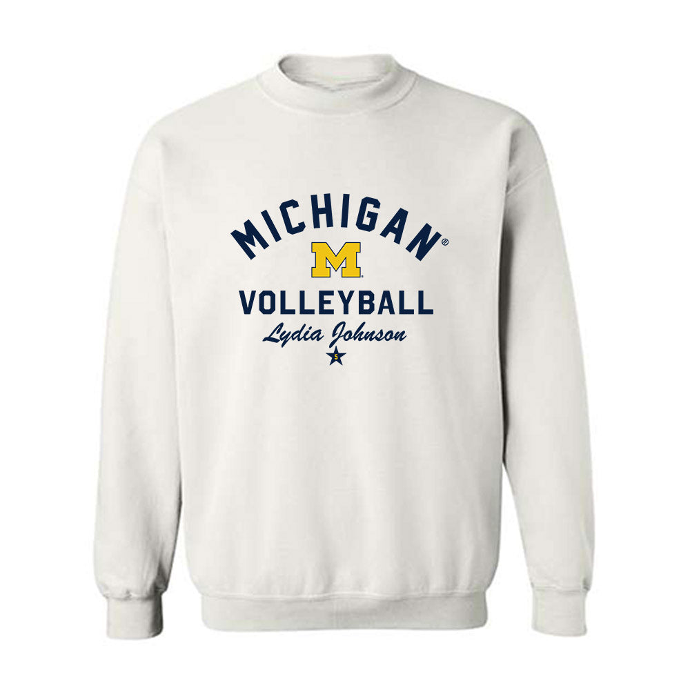Michigan - NCAA Women's Volleyball : Lydia Johnson - Classic Shersey Crewneck Sweatshirt-0