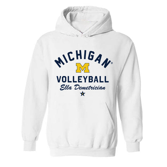 Michigan - NCAA Women's Volleyball : Ella Demetrician - Classic Shersey Hooded Sweatshirt-0
