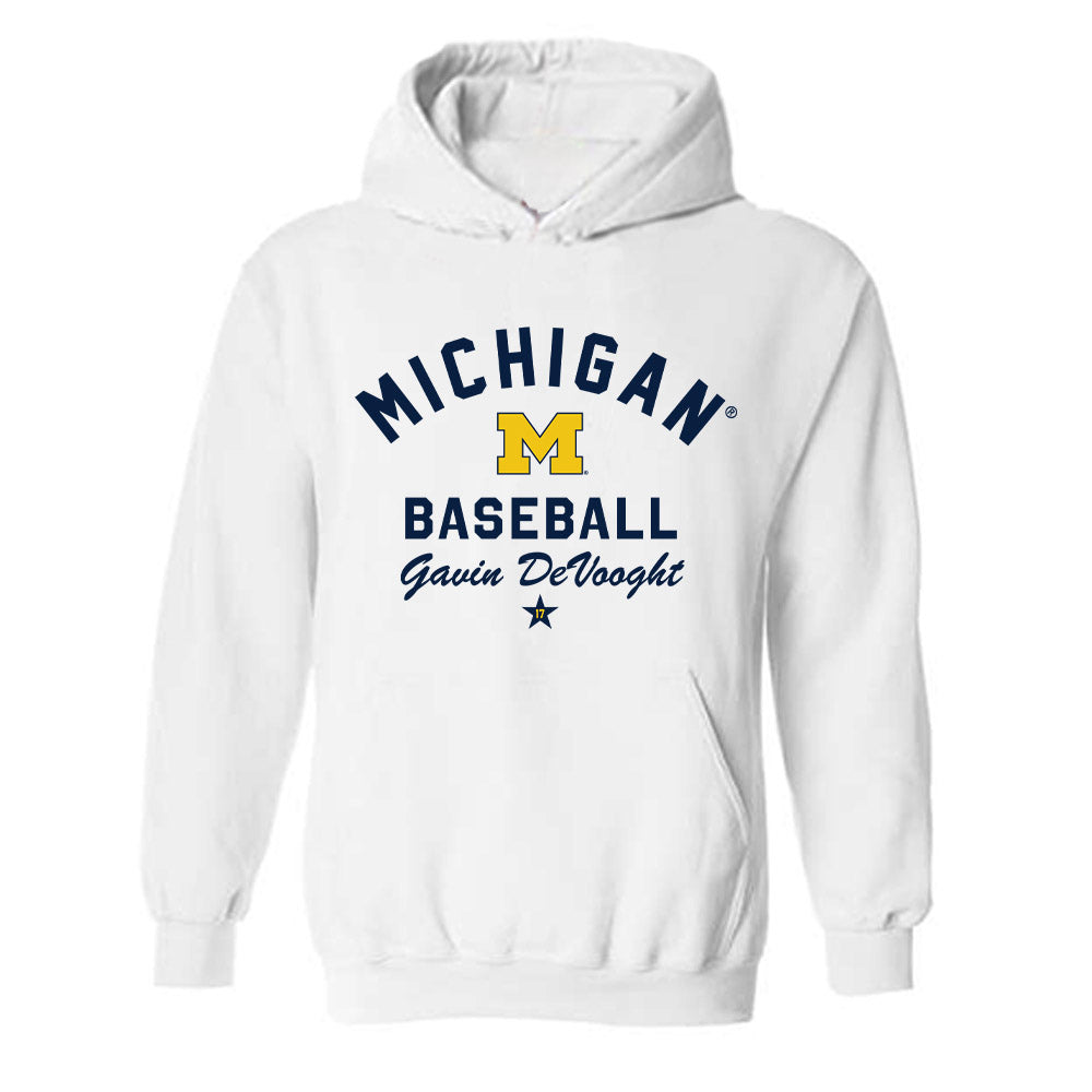 Michigan - NCAA Baseball : Gavin DeVooght - Classic Shersey Hooded Sweatshirt-0