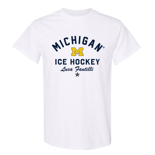 Michigan - NCAA Men's Ice Hockey : Luca Fantilli - Classic Shersey T-Shirt-0