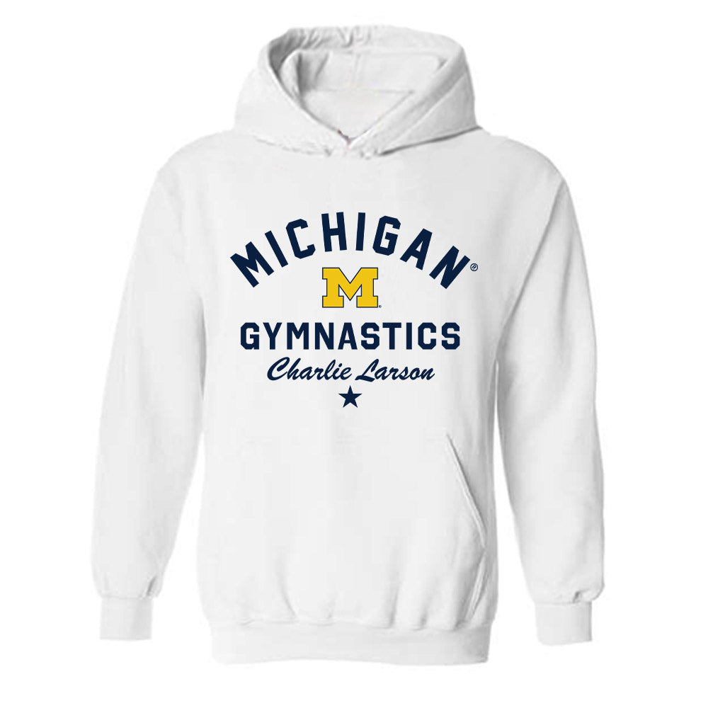 Michigan - NCAA Men's Gymnastics : Charlie Larson - Classic Shersey Hooded Sweatshirt-0