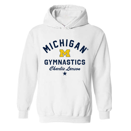 Michigan - NCAA Men's Gymnastics : Charlie Larson - Classic Shersey Hooded Sweatshirt-0