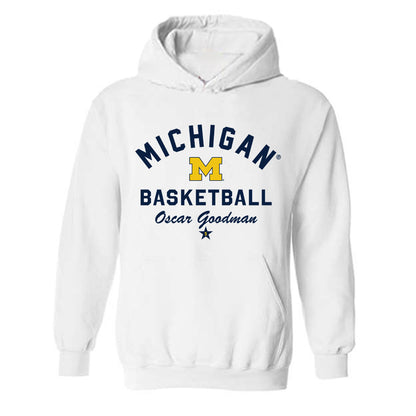 Michigan - NCAA Men's Basketball : Oscar Goodman - Classic Shersey Hooded Sweatshirt-0