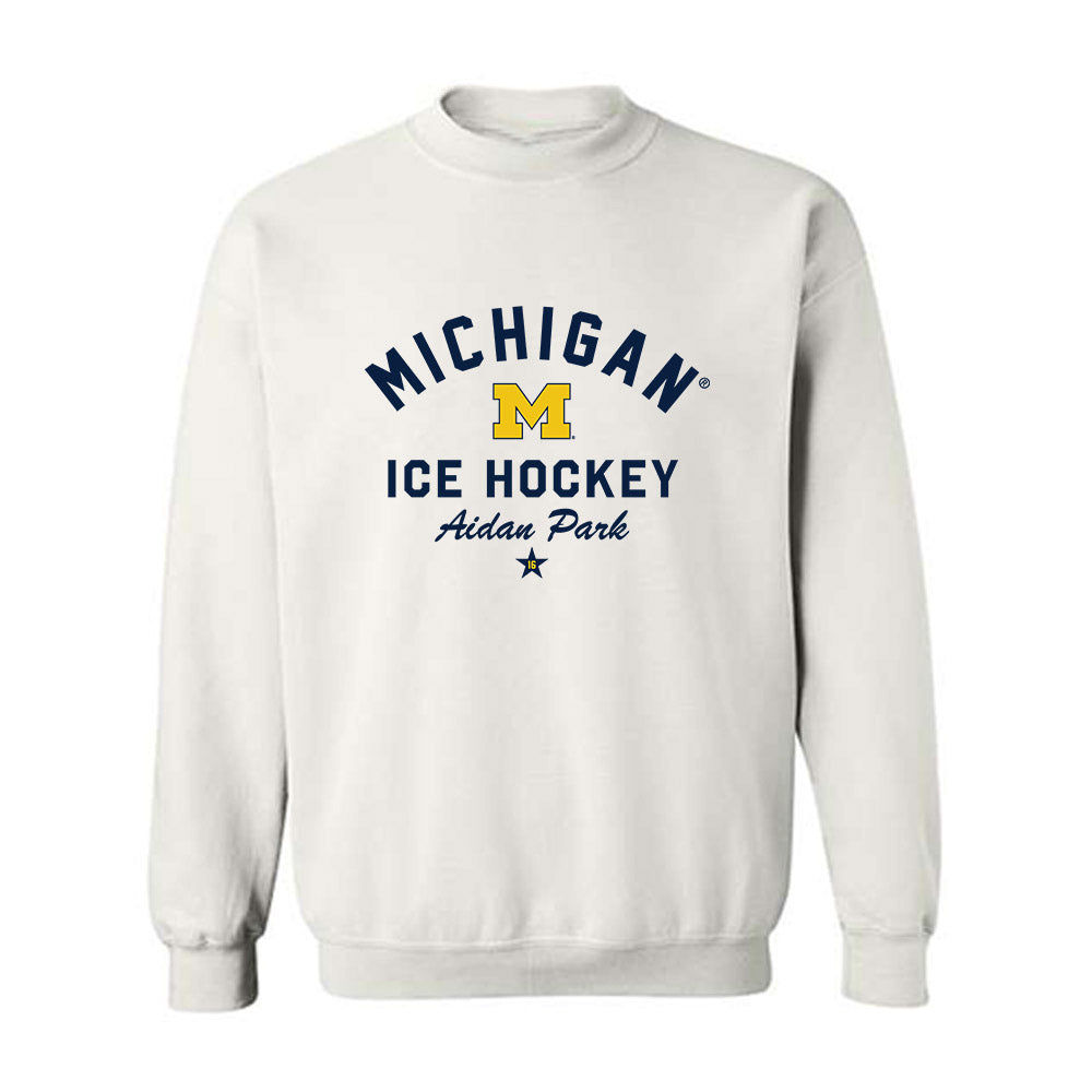 Michigan - NCAA Men's Ice Hockey : Aidan Park - Classic Shersey Crewneck Sweatshirt-0
