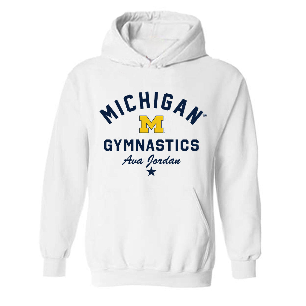 Michigan - NCAA Women's Gymnastics : Ava Jordan - Classic Shersey Hooded Sweatshirt-0