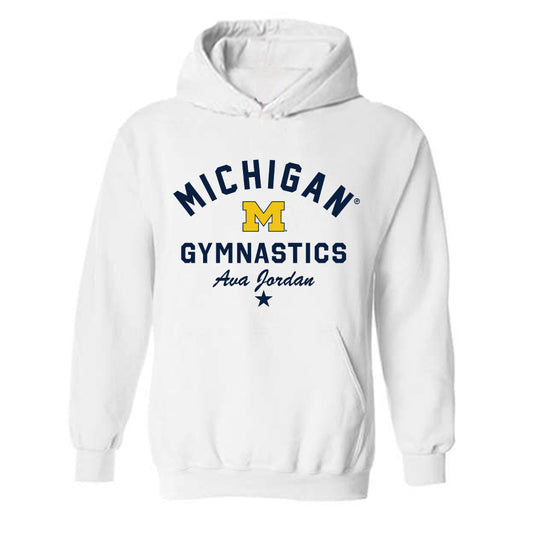 Michigan - NCAA Women's Gymnastics : Ava Jordan - Classic Shersey Hooded Sweatshirt-0