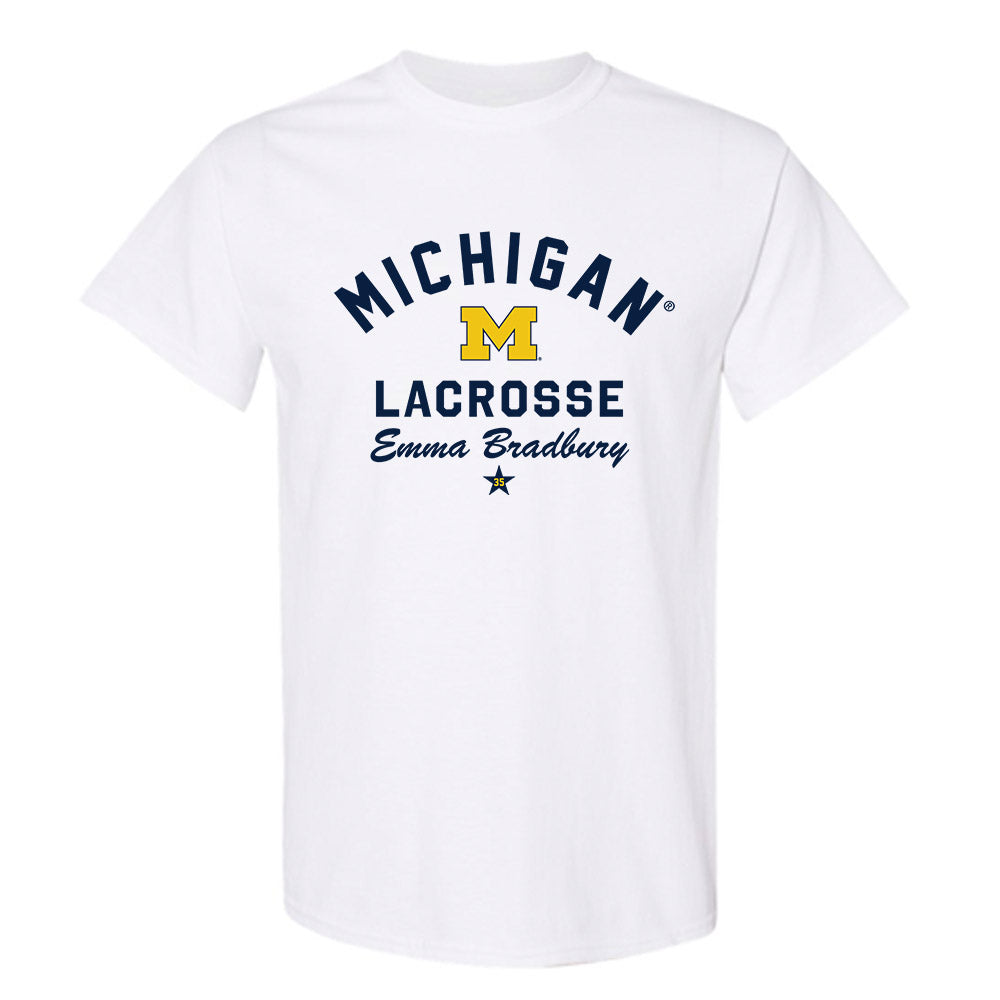 Michigan - NCAA Women's Lacrosse : Emma Bradbury - Classic Shersey T-Shirt-0