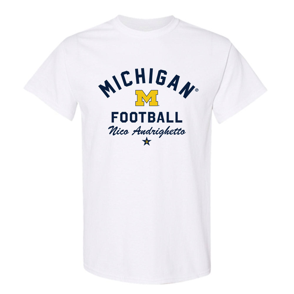 Michigan - NCAA Football : Nico Andrighetto - Classic Shersey T-Shirt-0