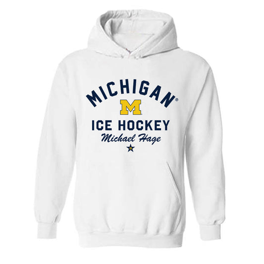 Michigan - NCAA Men's Ice Hockey : Michael Hage - Classic Shersey Hooded Sweatshirt-0