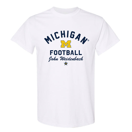 Michigan - NCAA Football : John Weidenbach - Classic Shersey T-Shirt-0