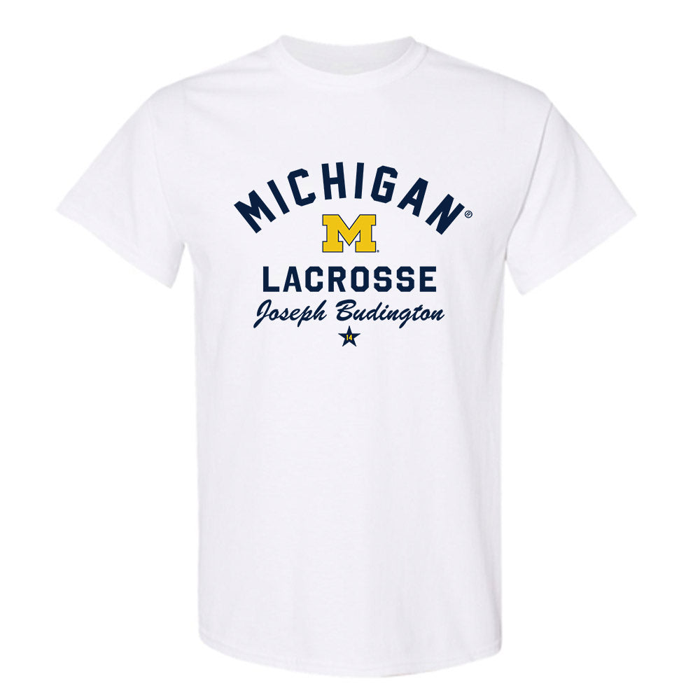 Michigan - NCAA Men's Lacrosse : Joseph Budington - Classic Shersey T-Shirt-0