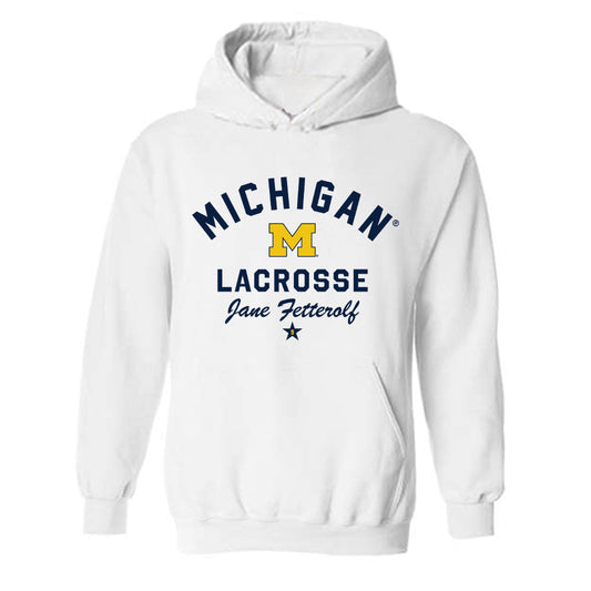 Michigan - NCAA Women's Lacrosse : Jane Fetterolf - Classic Shersey Hooded Sweatshirt-0