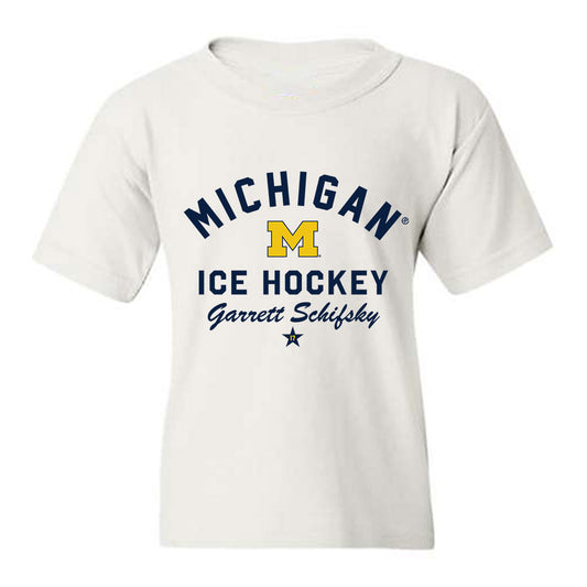 Michigan - NCAA Men's Ice Hockey : Garrett Schifsky - Classic Shersey Youth T-Shirt-0