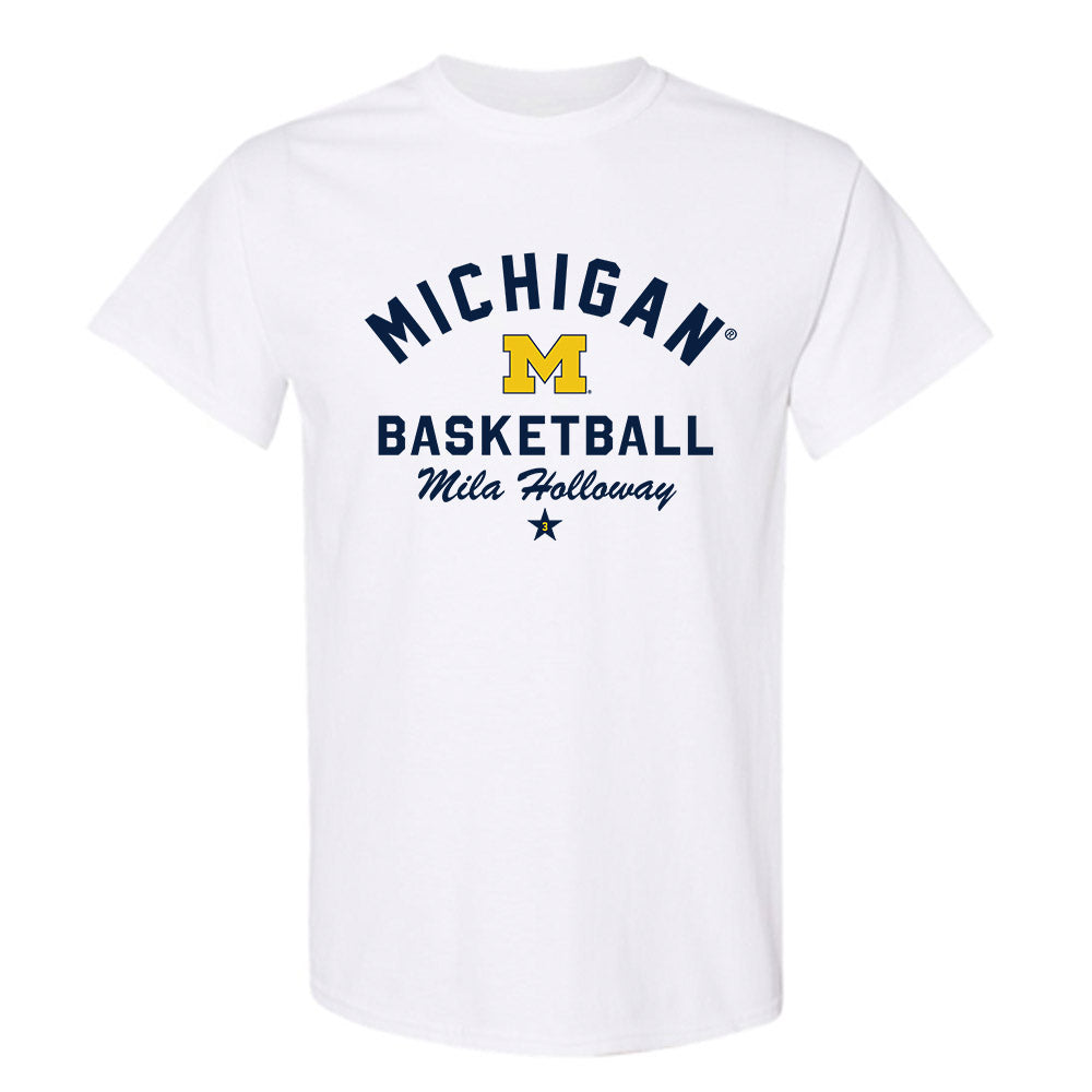 Michigan - NCAA Women's Basketball : Mila Holloway - Classic Shersey T-Shirt-0