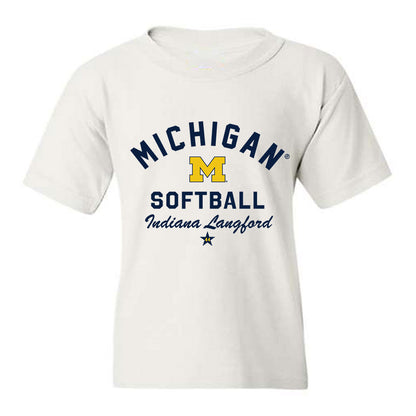 Michigan - NCAA Softball : Indiana Langford - Classic Shersey Youth T-Shirt-0