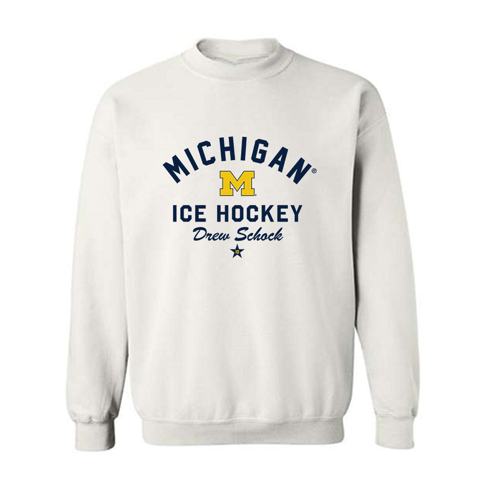 Michigan - NCAA Men's Ice Hockey : Drew Schock - Classic Shersey Crewneck Sweatshirt-0