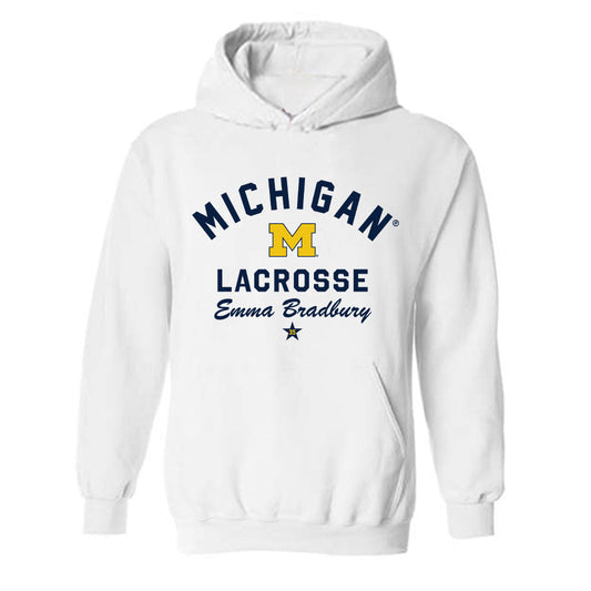 Michigan - NCAA Women's Lacrosse : Emma Bradbury - Classic Shersey Hooded Sweatshirt-0
