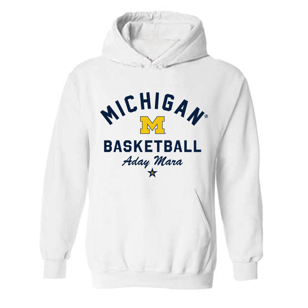 Michigan - NCAA Men's Basketball : Aday Mara - Classic Shersey Hooded Sweatshirt-0